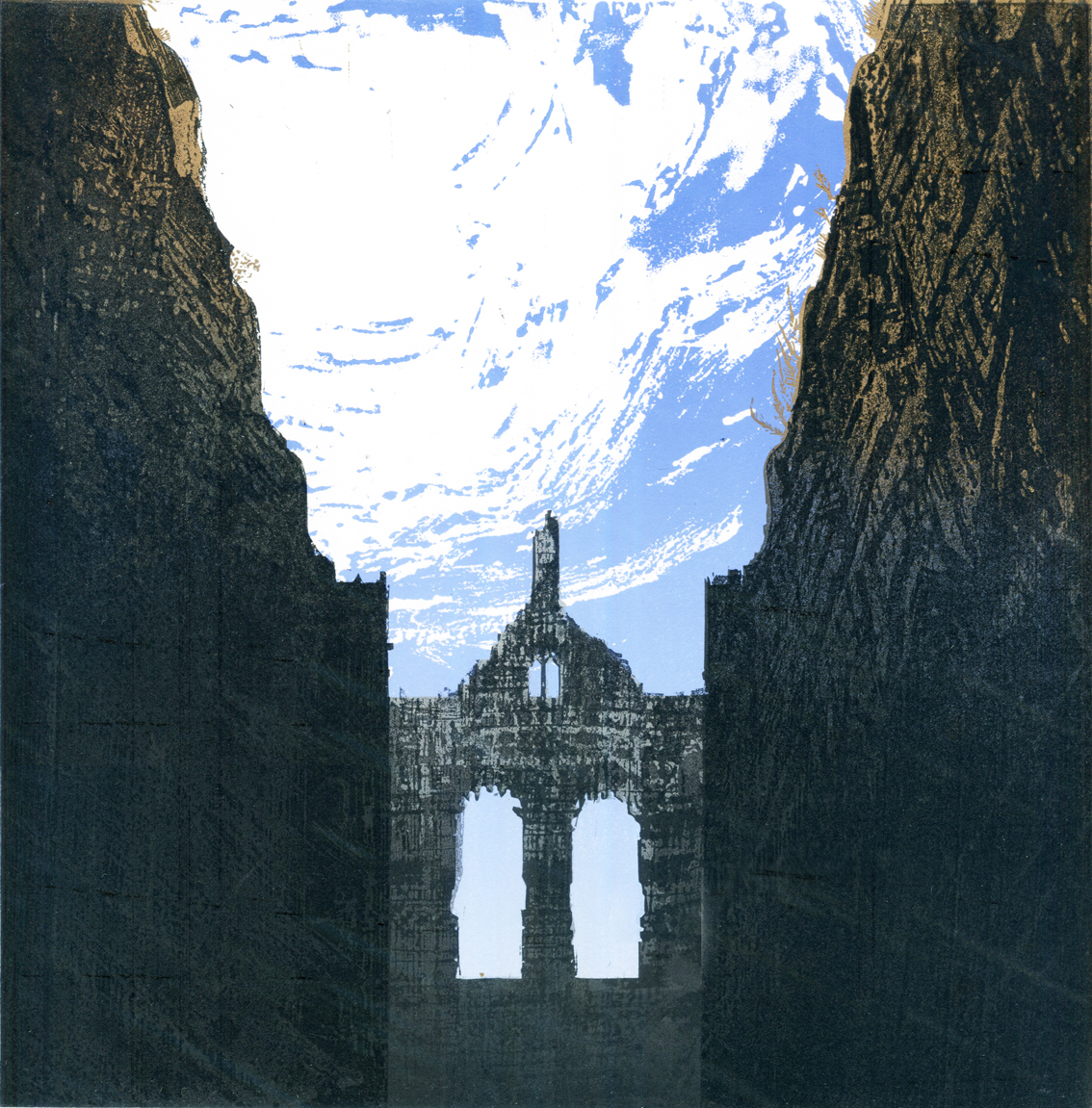Artwork - Crystall etched and cut lino Print | Steve Edwards - etched and cut lino