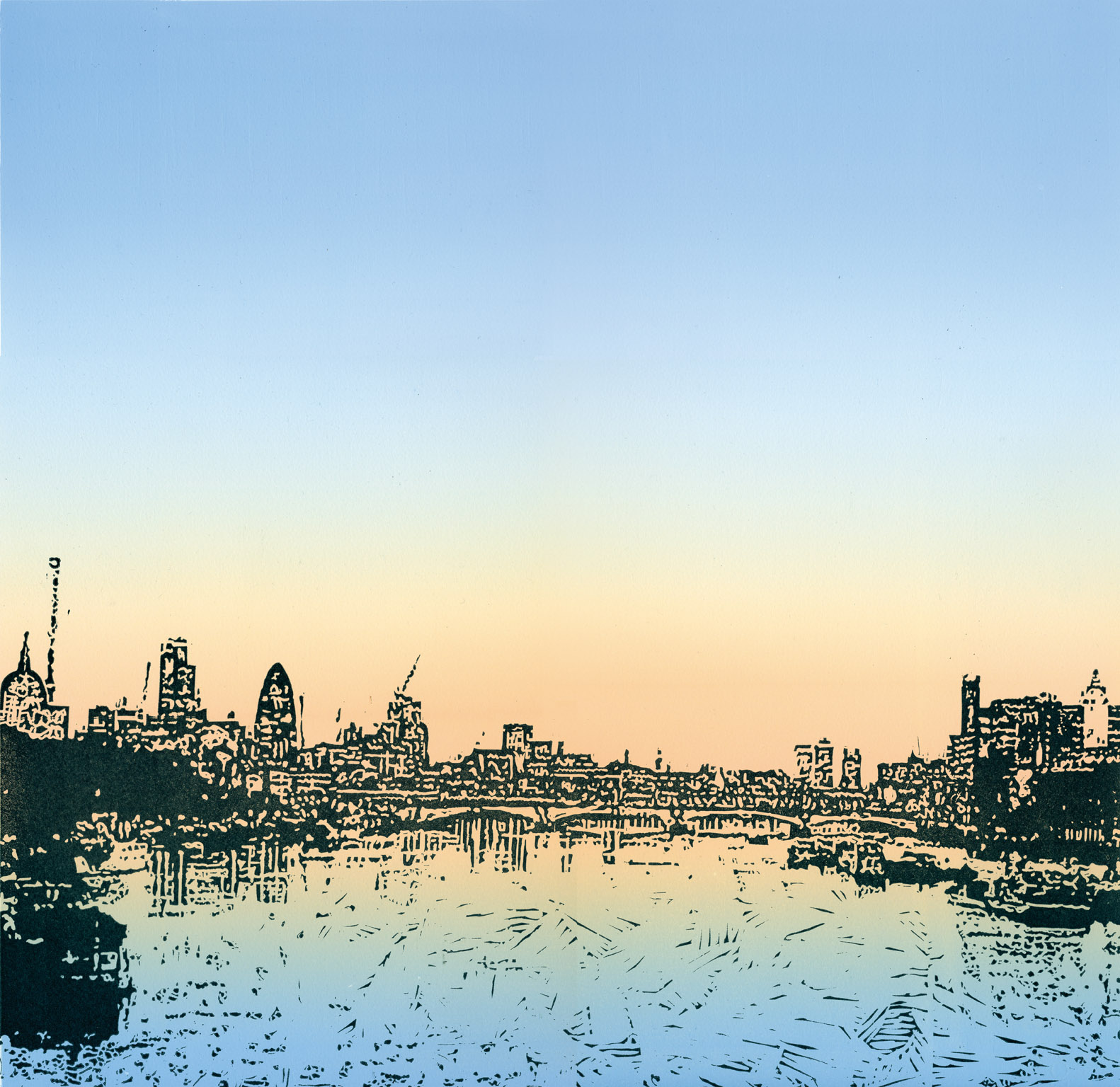 Artwork - Bridge - East lino Print | Steve Edwards - lino